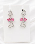 Load image into Gallery viewer, AD Blush Pink Square Stone Necklace Set
