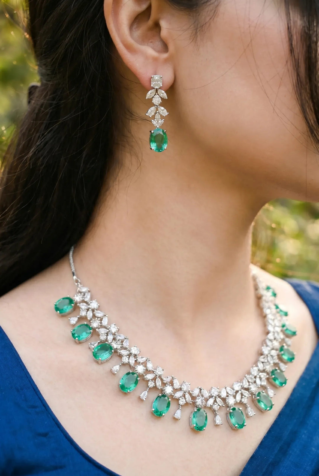 Sea Green Royale AD Necklace Set