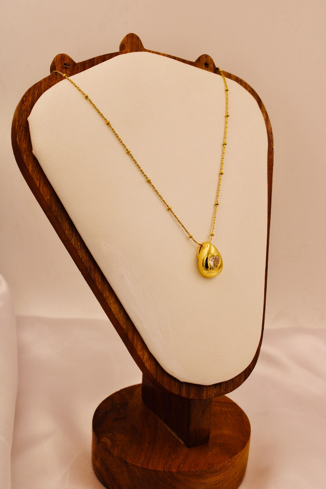 Crystal Heart Teardrop Necklace