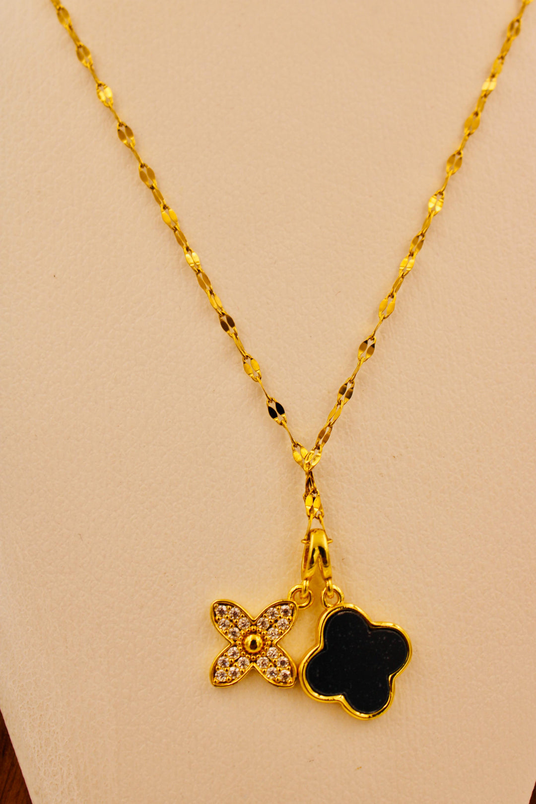 Dual Clover Charm Necklace