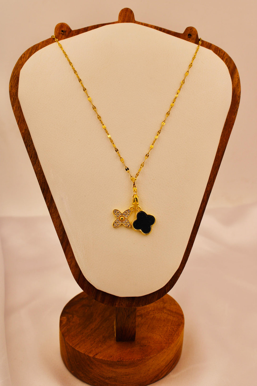 Dual Clover Charm Necklace