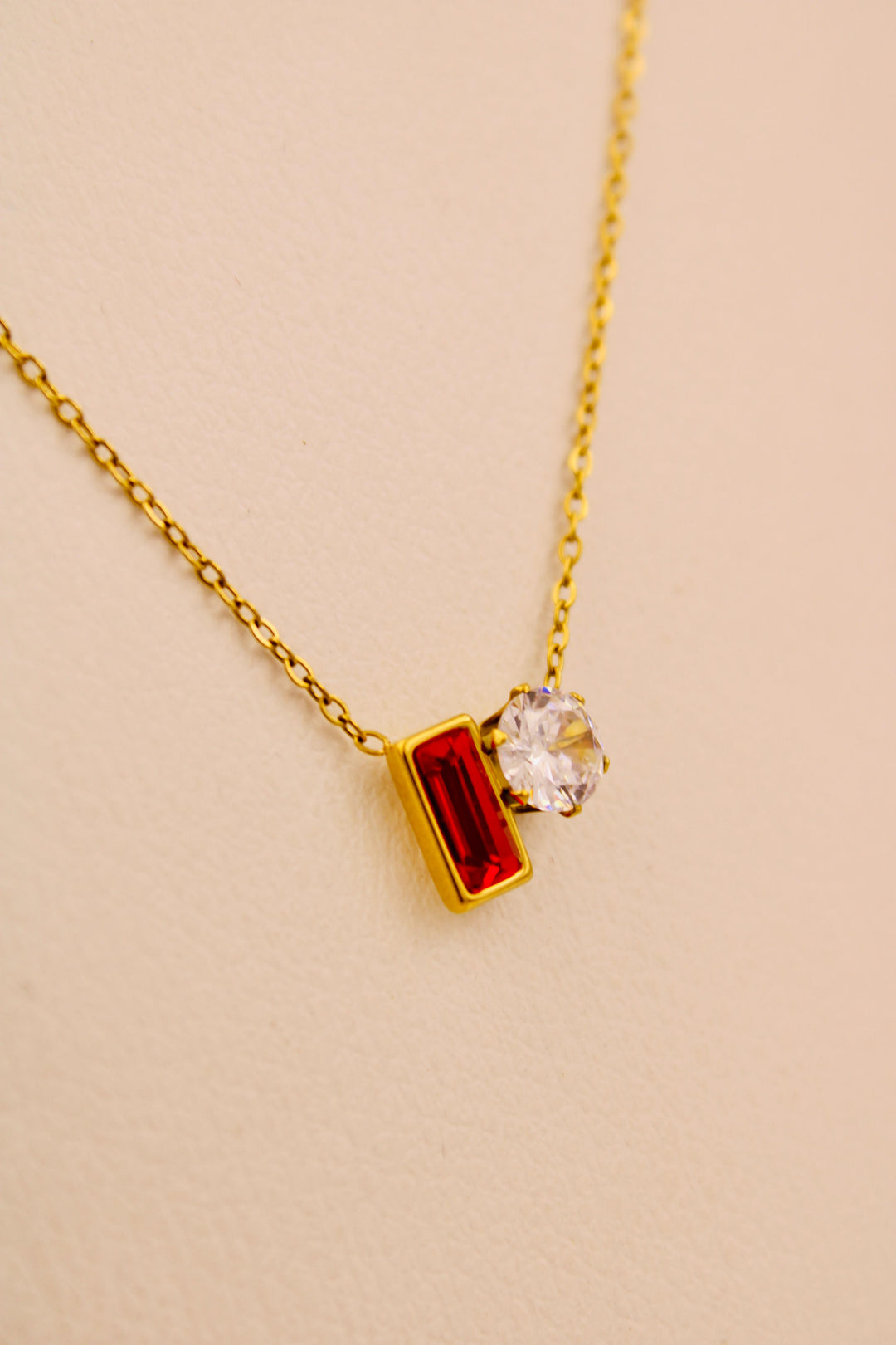 Crimson Gem Duo Necklace