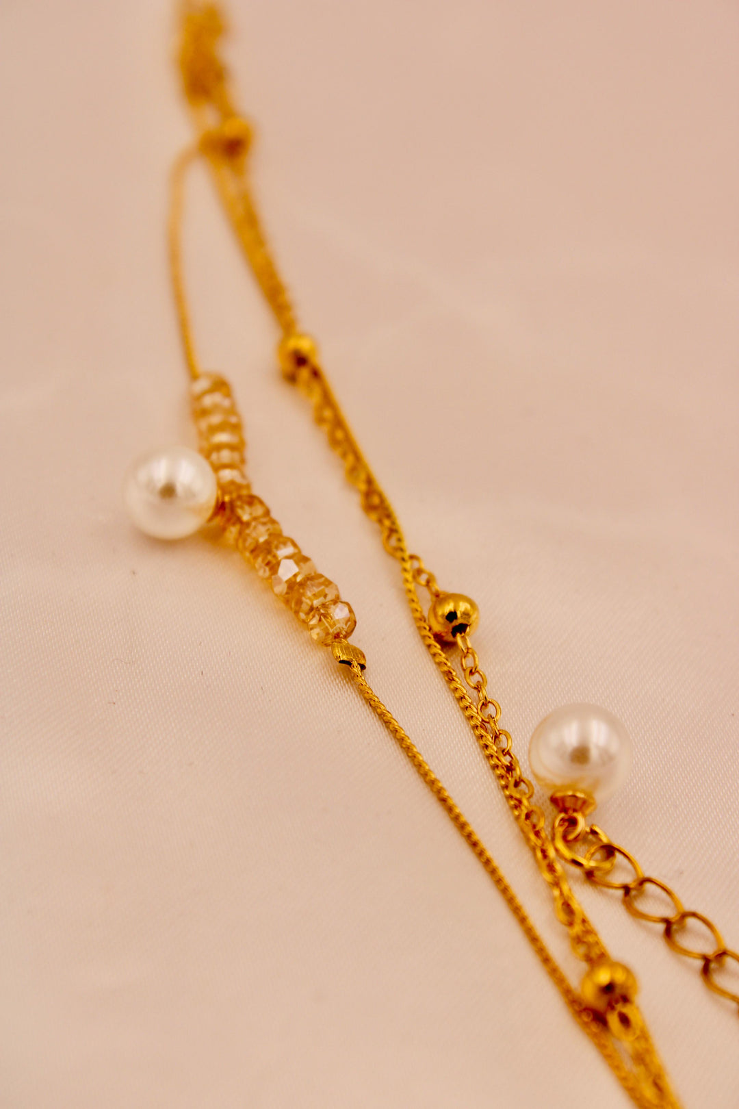 Pearl & Topaz Multi-Chain Bracelet