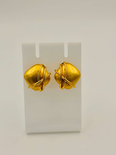 Ruvique Golden Orbit Dome Earings