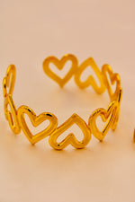 Load image into Gallery viewer, Golden Hearts Cuff &amp; Ring Set
