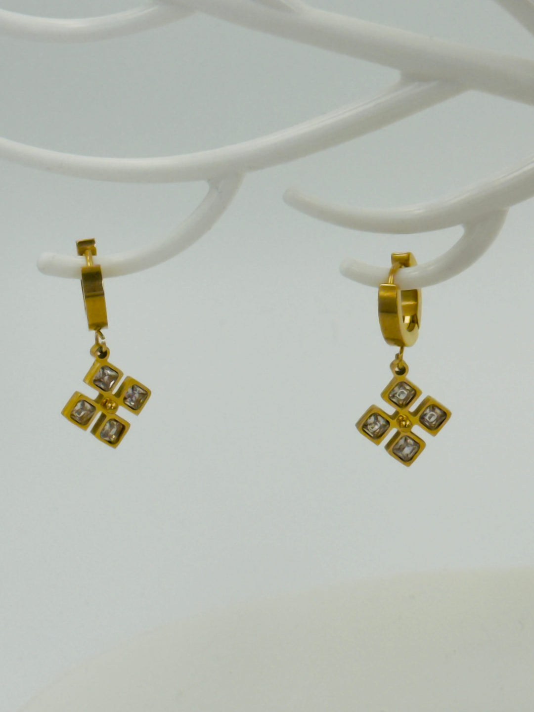 Crystal Cross Glow Earrings