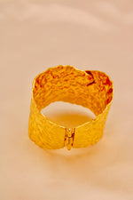 Load image into Gallery viewer, Textured Gold Statement Cuff
