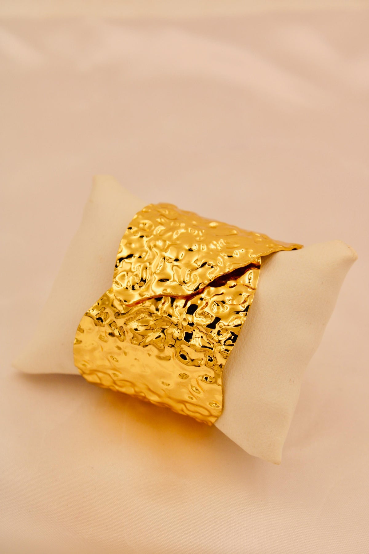 Textured gold statement cuff