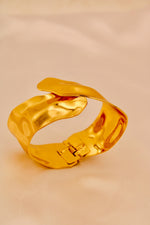 Load image into Gallery viewer, Golden Wave Wrap Cuff
