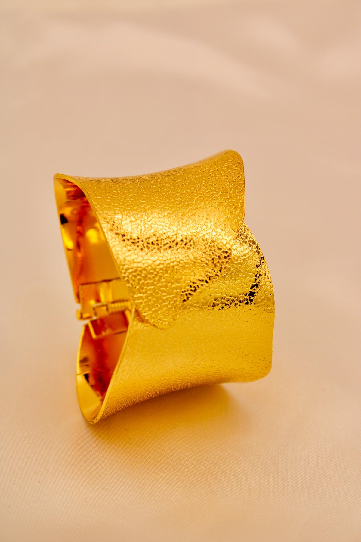 Golden crinkle wide cuff