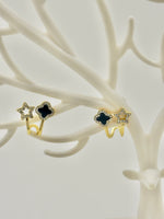 Load image into Gallery viewer, Ruvique Dual Charm Star &amp; Clover Stud Earrings
