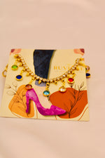 Load image into Gallery viewer, Multicolour Crystal Drop Anklet
