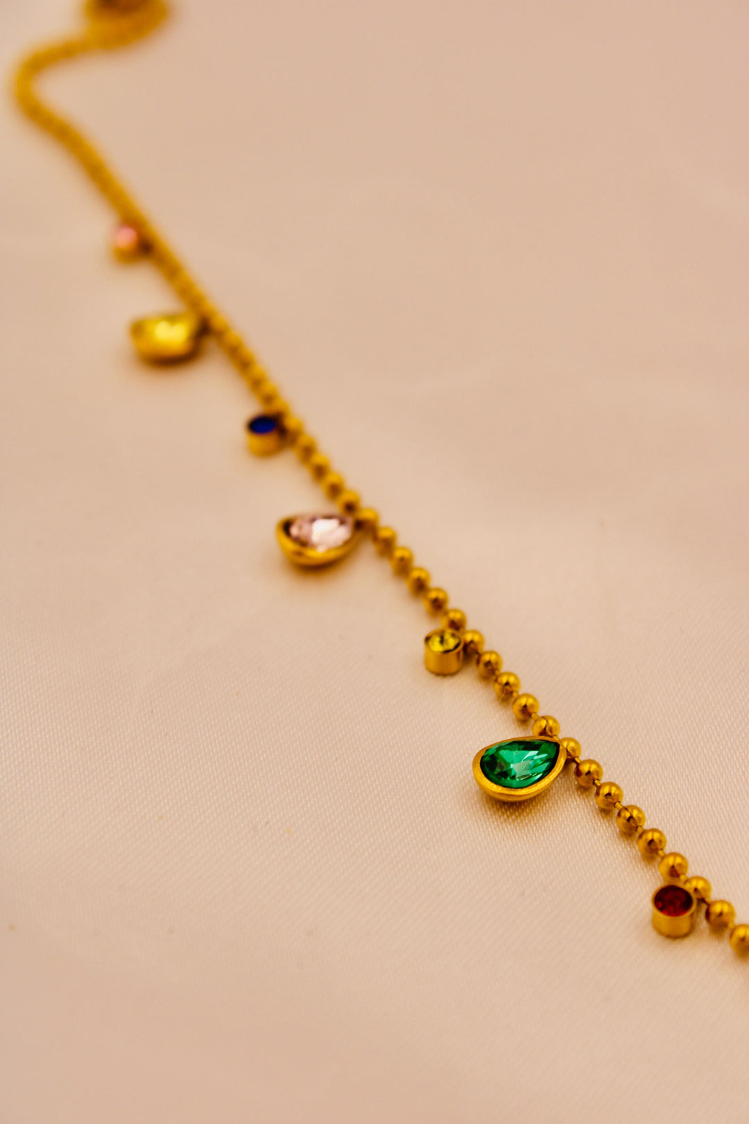 Multicolour Crystal Drop Anklet
