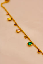 Load image into Gallery viewer, Multicolour Crystal Drop Anklet
