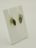 Load image into Gallery viewer, Ruvique Dual Tone Leaf Stud Earrings
