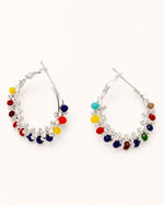 Load image into Gallery viewer, Multicolour Crystal Hoop Earrings
