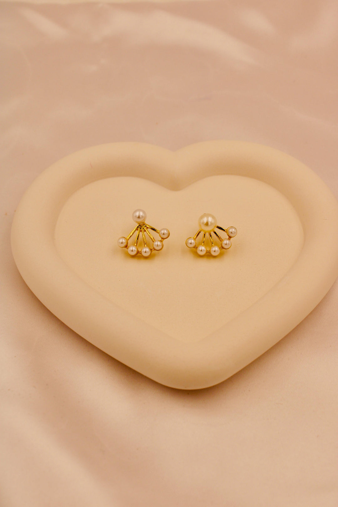 Crystal Swan Pearl Stud Earrings