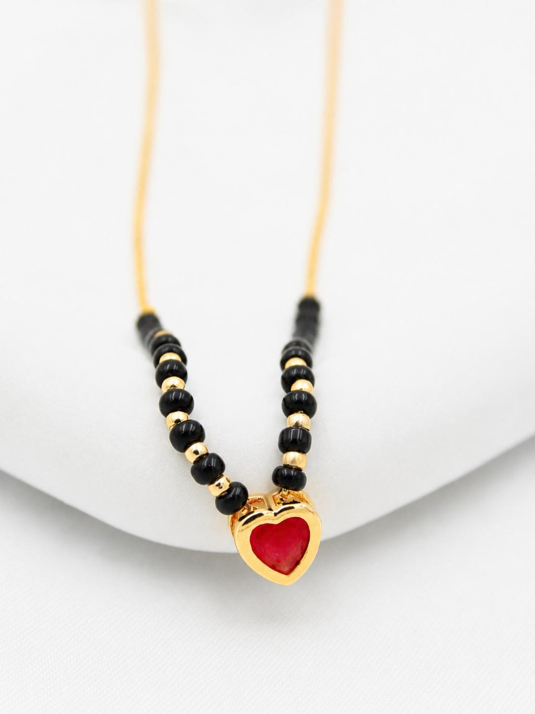 Red Heart Enamel Mangalsutra