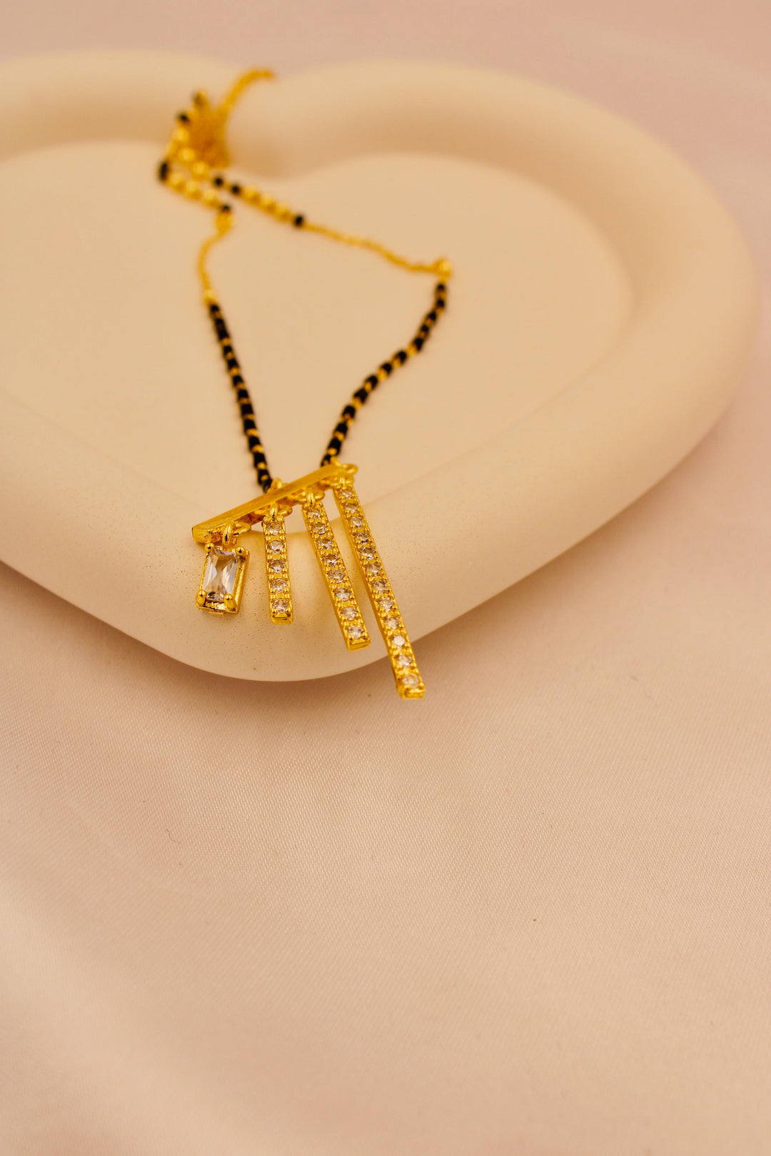 Crystal Bar Fringe Mangalsutra