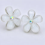 Load image into Gallery viewer, White Blossom Crystal Stud Earrings
