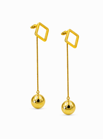 Load image into Gallery viewer, Ruvique Golden Orbit Drop Earings
