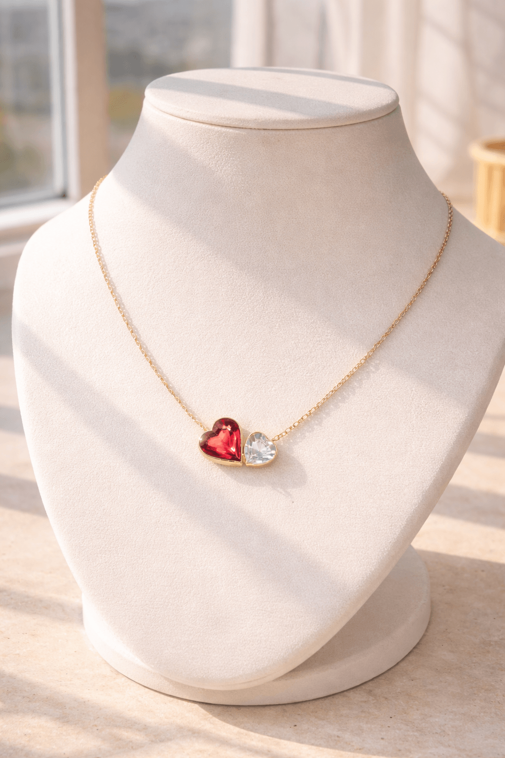 Ruvique Ruby Heart Duo Necklace
