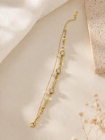 Load image into Gallery viewer, Elegance Dual Chain Pearl Bracelet
