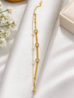 Load image into Gallery viewer, Elegance Dual Chain Pearl Bracelet
