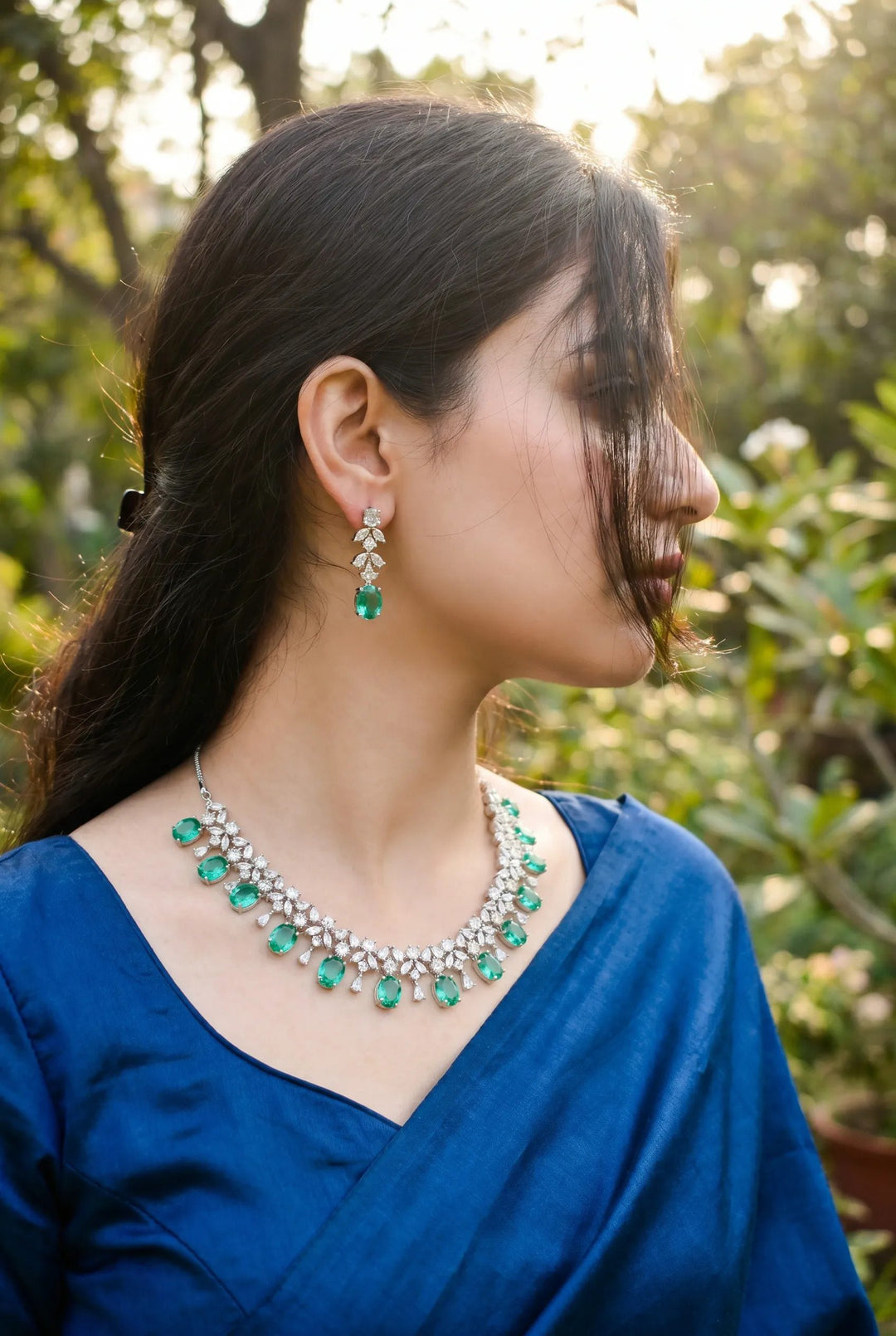 Sea Green Royale AD Necklace Set