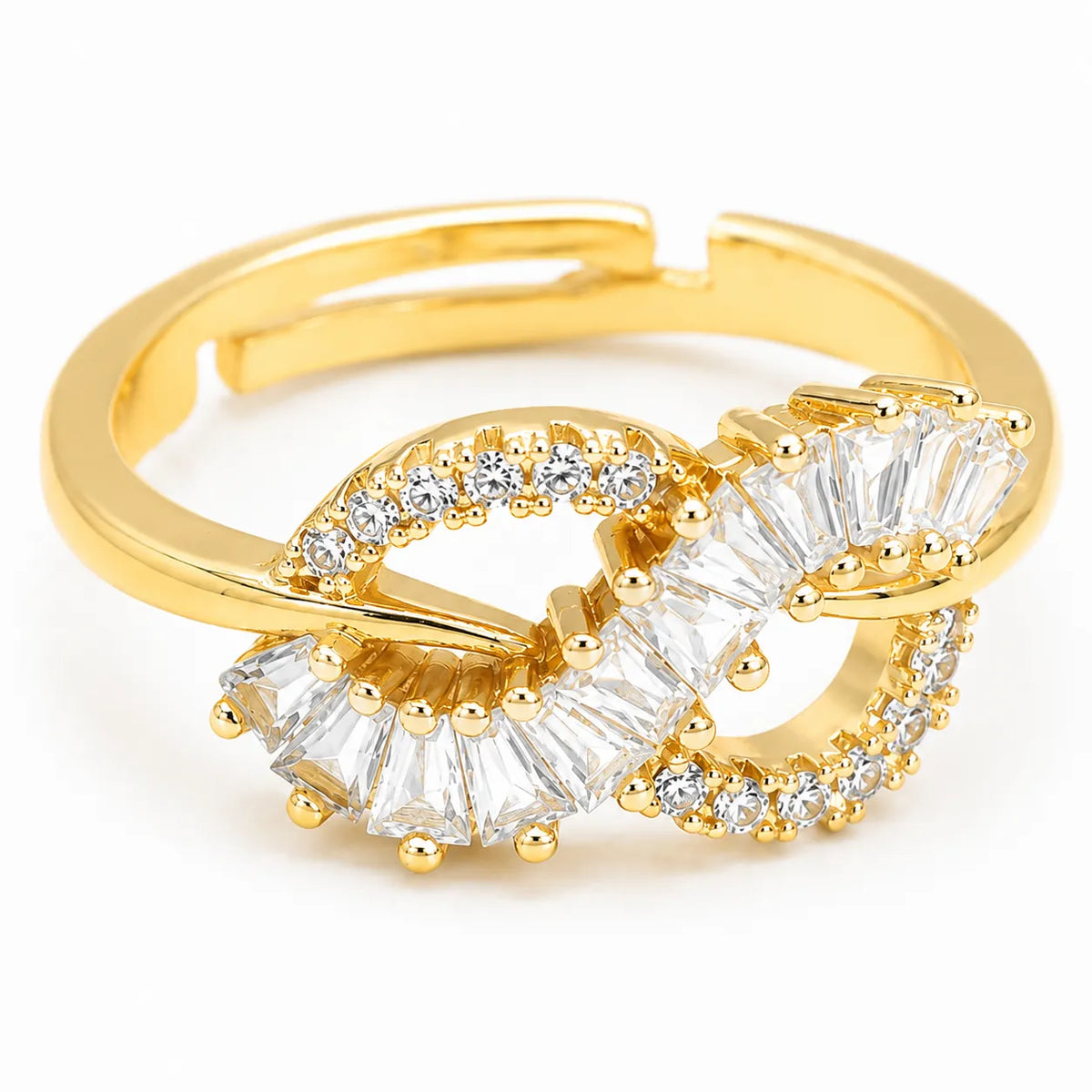 Radiant leaf crystal ring