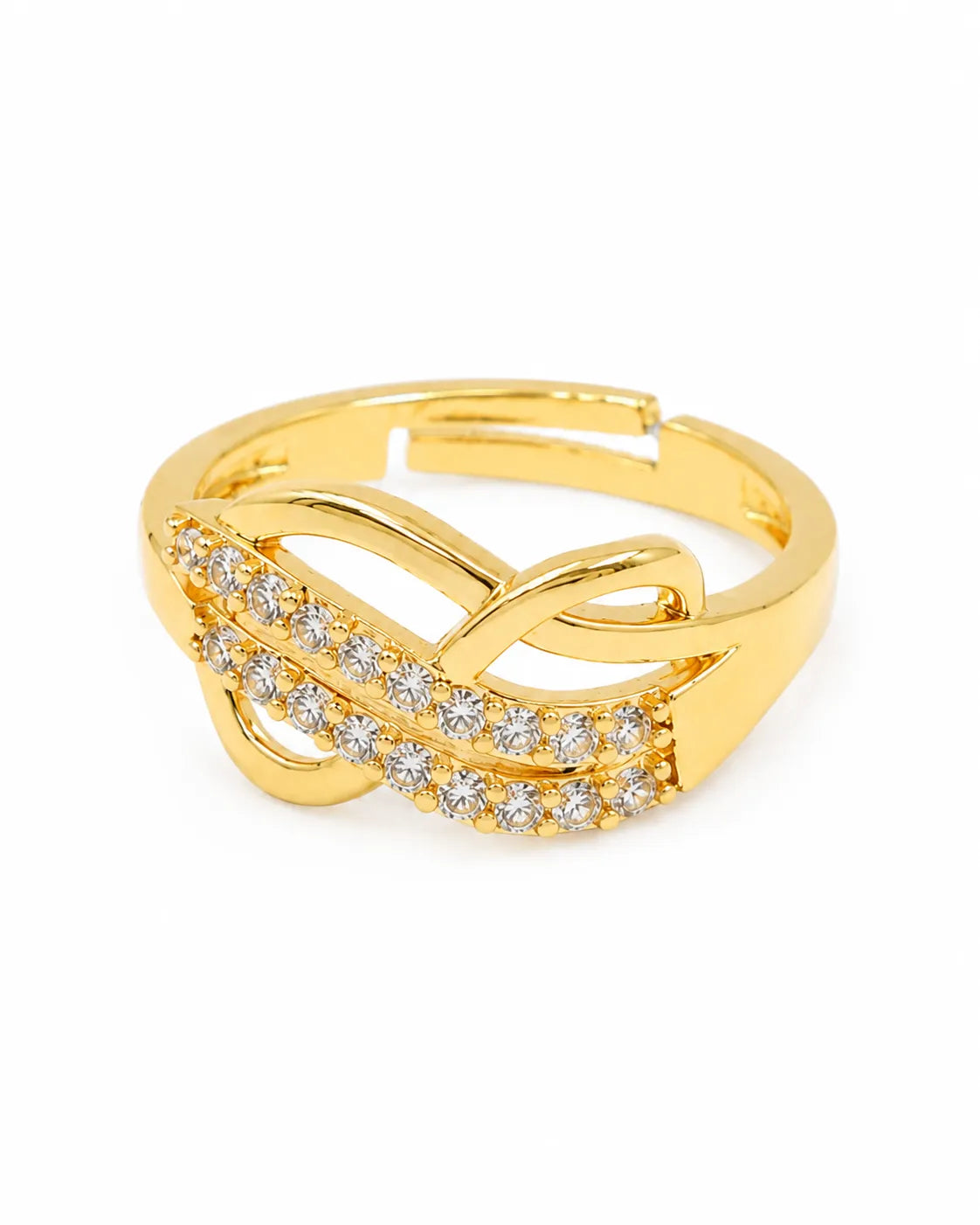 Crystal infinity knot ring