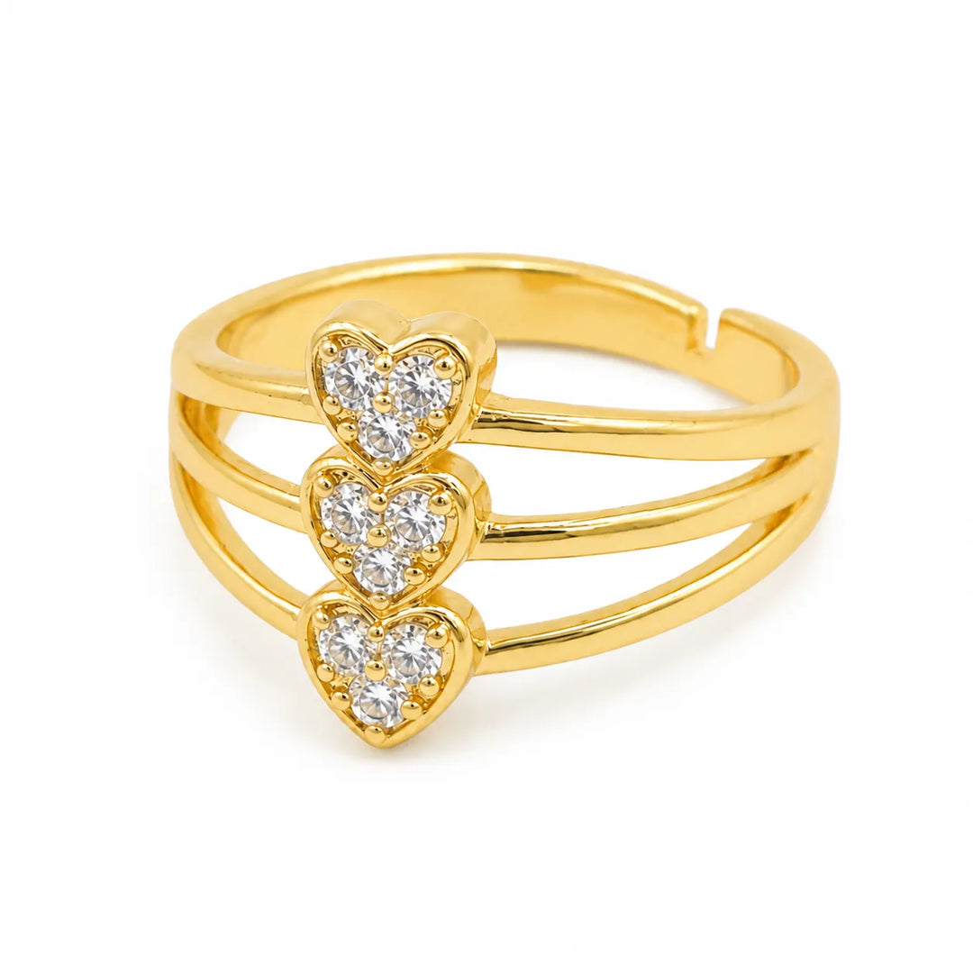 Triple Pave Heart Ring