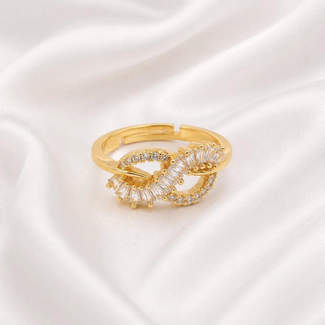 Radiant Leaf Crystal Ring
