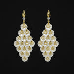 Load image into Gallery viewer, Pearl Petal Layered Drop Earrings
