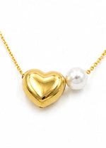 Load image into Gallery viewer, Golden Heart Pearl Necklace
