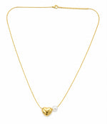Load image into Gallery viewer, Golden Heart Pearl Necklace

