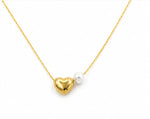 Load image into Gallery viewer, Golden Heart Pearl Necklace
