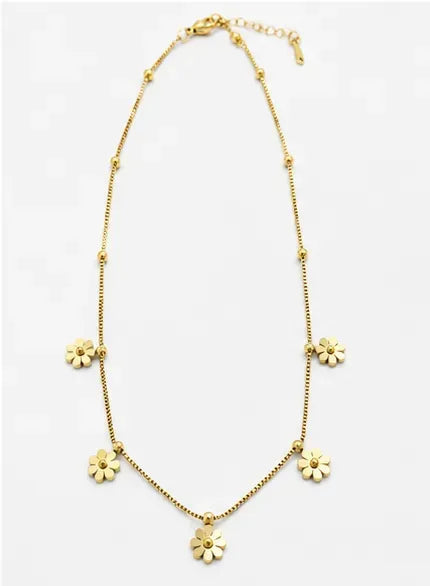 Daisy Charm Station Necklace