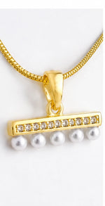 Load image into Gallery viewer, Pearl Bar Pendant Necklace

