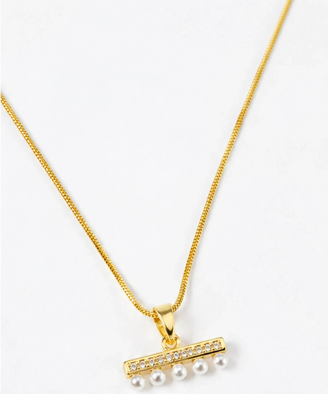 Pearl Bar Pendant Necklace