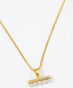 Load image into Gallery viewer, Pearl Bar Pendant Necklace
