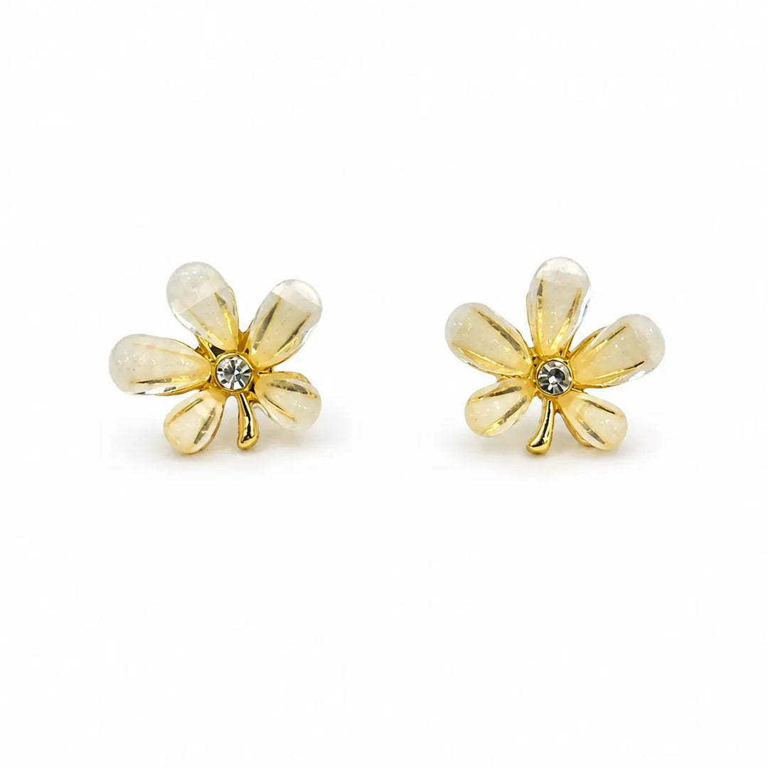 Ivory Bloom Cat-Eye Stud Earrings