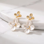 Load image into Gallery viewer, Duo Flower Crystal Earrings
