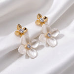 Load image into Gallery viewer, Duo Flower Crystal Earrings
