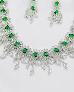 Load image into Gallery viewer, Ruvique Emerald Sunburst AD CZ Statement Necklace Set
