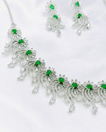 Load image into Gallery viewer, Ruvique Emerald Sunburst AD CZ Statement Necklace Set
