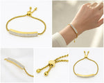 Load image into Gallery viewer, Gold Pave CZ Bar Adjustable Bracelet
