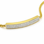 Load image into Gallery viewer, Gold Pave CZ Bar Adjustable Bracelet
