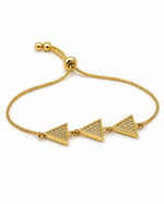 Load image into Gallery viewer, Gold Pave Triangle Charm Adjustable Bracelet
