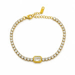 Load image into Gallery viewer, Crystal Tennis Bracelet with Solitaire CZ Centre
